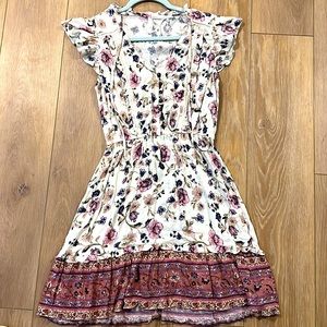 Xhilaration XS Flutter Sleeve Floral Print Dress NWOT